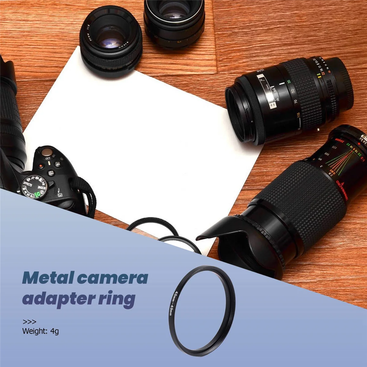 B44C48mm to 49mm Camera Filter Lens 48mm-49mm Step Up Ring Adapter