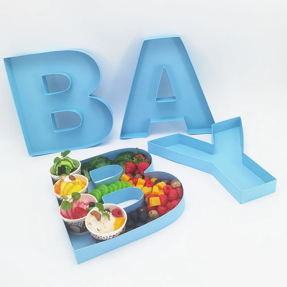 30.5cm Table Decor Tray Party Cupcake Food Sweet Charcutiere Fillable Cardboard Letter Boy Girl BABY Shower