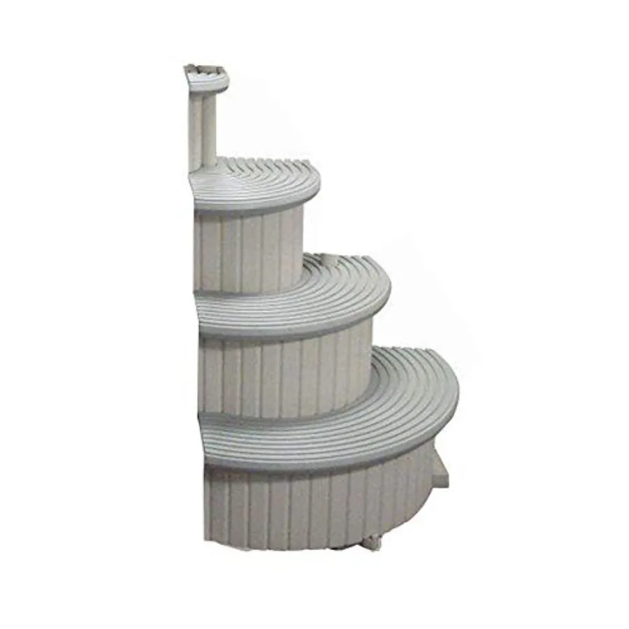 

Confer CCX-ADD 4-Step Above Ground Swimming Pool Entry Steps Curved Add-on Gray for Easy Pool Access Durable Polymer Constructi