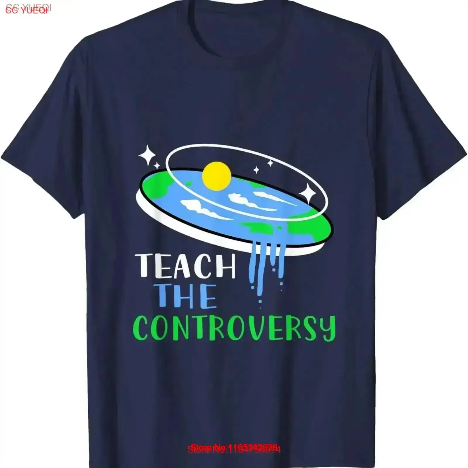 Camiseta Flat Earth Teach The Controversy vintage, lavada, suave, elegante, ligeramente informal, elástica, transpirable para hombre