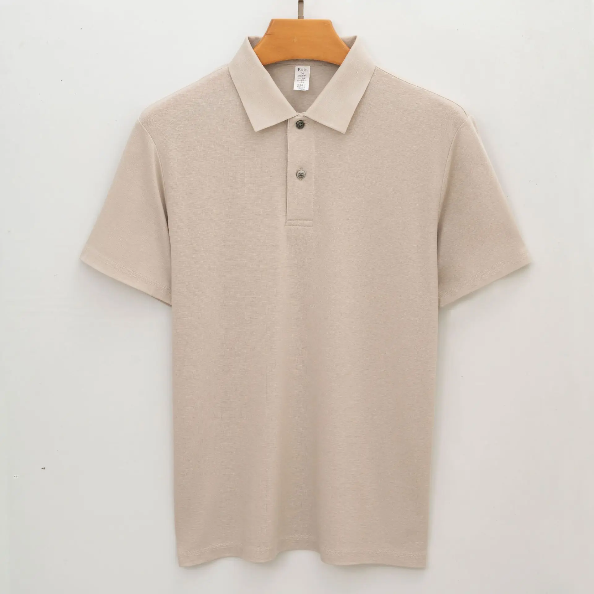 Linen Polo Shirt Short-sleeved Lapel Summer High-end Knitted T-shirt No-iron Polo Shirt Men