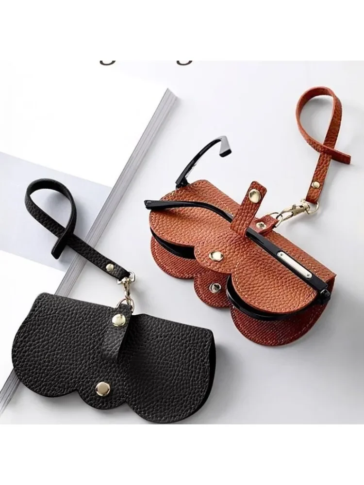 Portable Glasses Bag Soft Leather Sunglasses Pouch Slim Fashion Glasses Case Holder Glasses Organizer Travel Sunglasses Pouch
