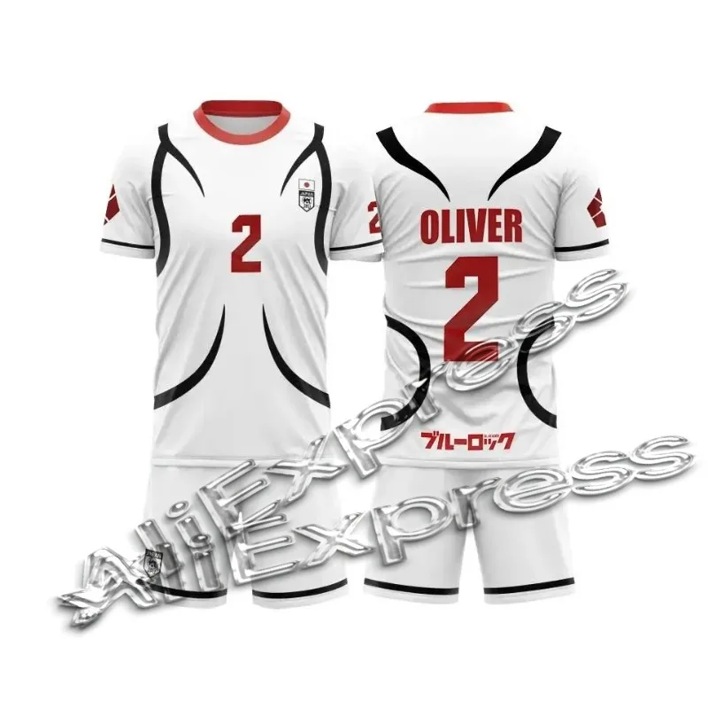 

Blue Lock Japan U20 White Cartoon Anime Cosplay Men Suits Jersey Summer Children Short Sleeve Set Fashion Women Sports Sets