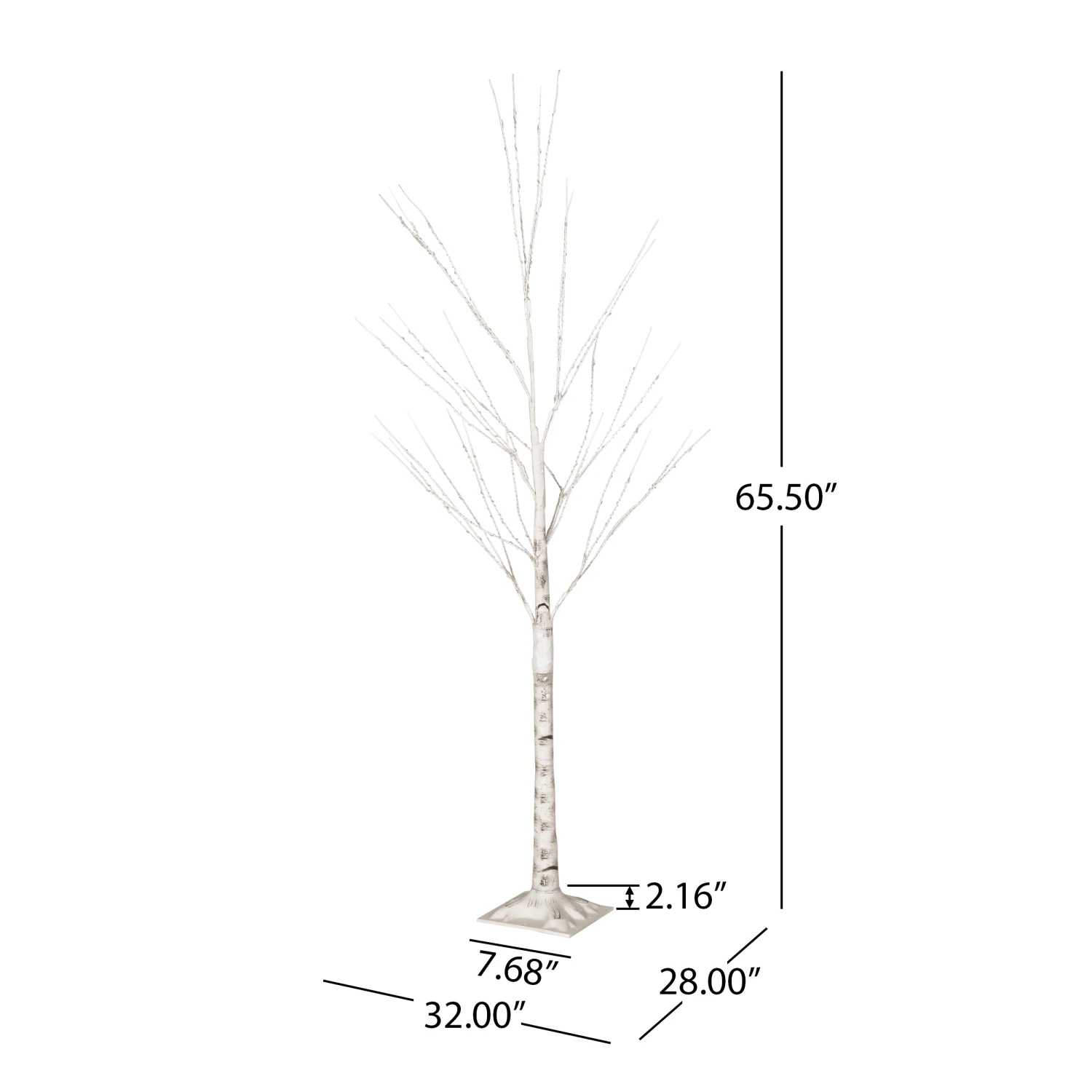 5FT Drzewo brzozowe 200LED, ciepły biały drut miedziany Światło brzozowe, podstawa 22 cm * 22 cm, Ip44 30 V 6 W