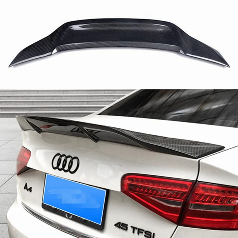 

FOR AUDI A4 B8.5 2013-2016 Sedan R Style Carbon Fiber Rear Spoiler Trunk Wing FRP Forged Carbon