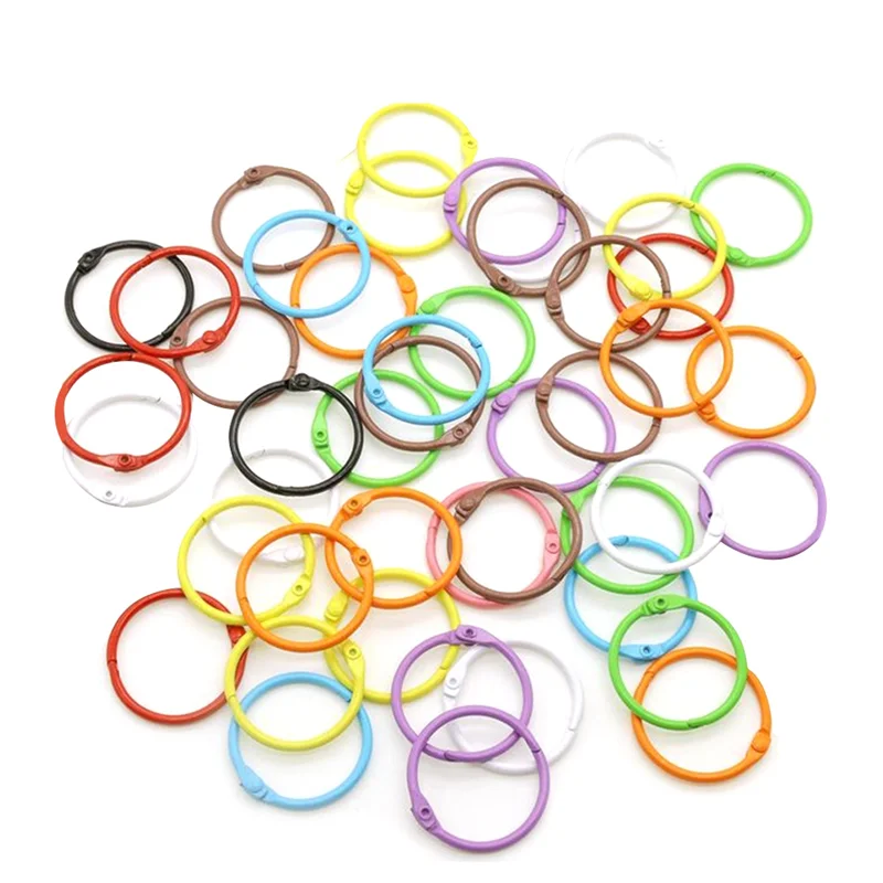 ABNL Colorful Loose Leaf Binder Rings Metal Book Rings Paper Rings For Index Cards Notebook Keychain Key Ring For Office Use