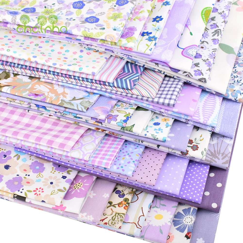 20x25cm,40x50cm,Purple Color Printed Twill Cotton Fabric,Patchwork Cloth For DIY Quilting Sewing Baby Children Bedding Material