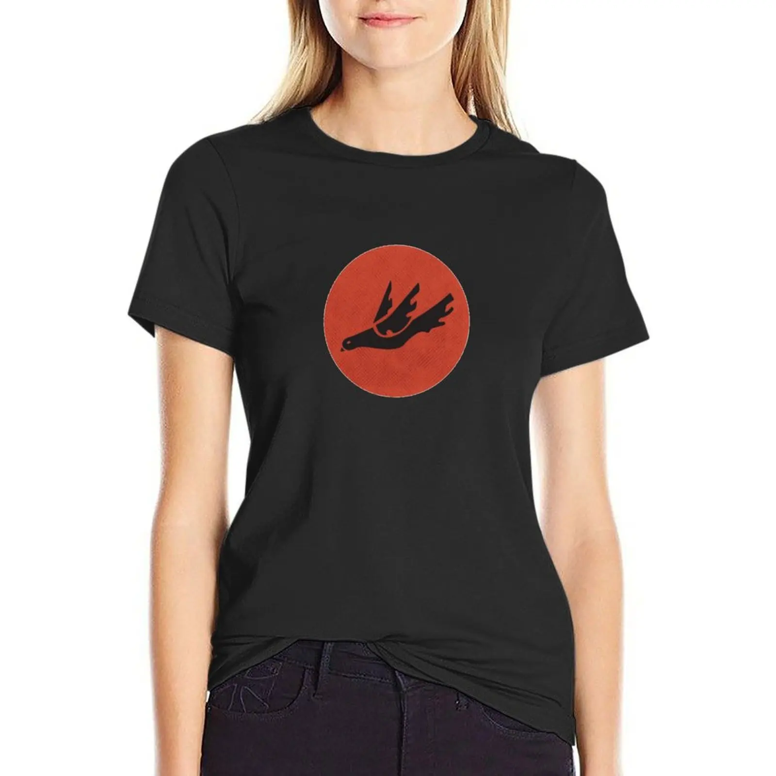 Thursday-Band-Dove-Logo-(Orange-Circle) T-Shirt summer clothes blanks t shirt Women