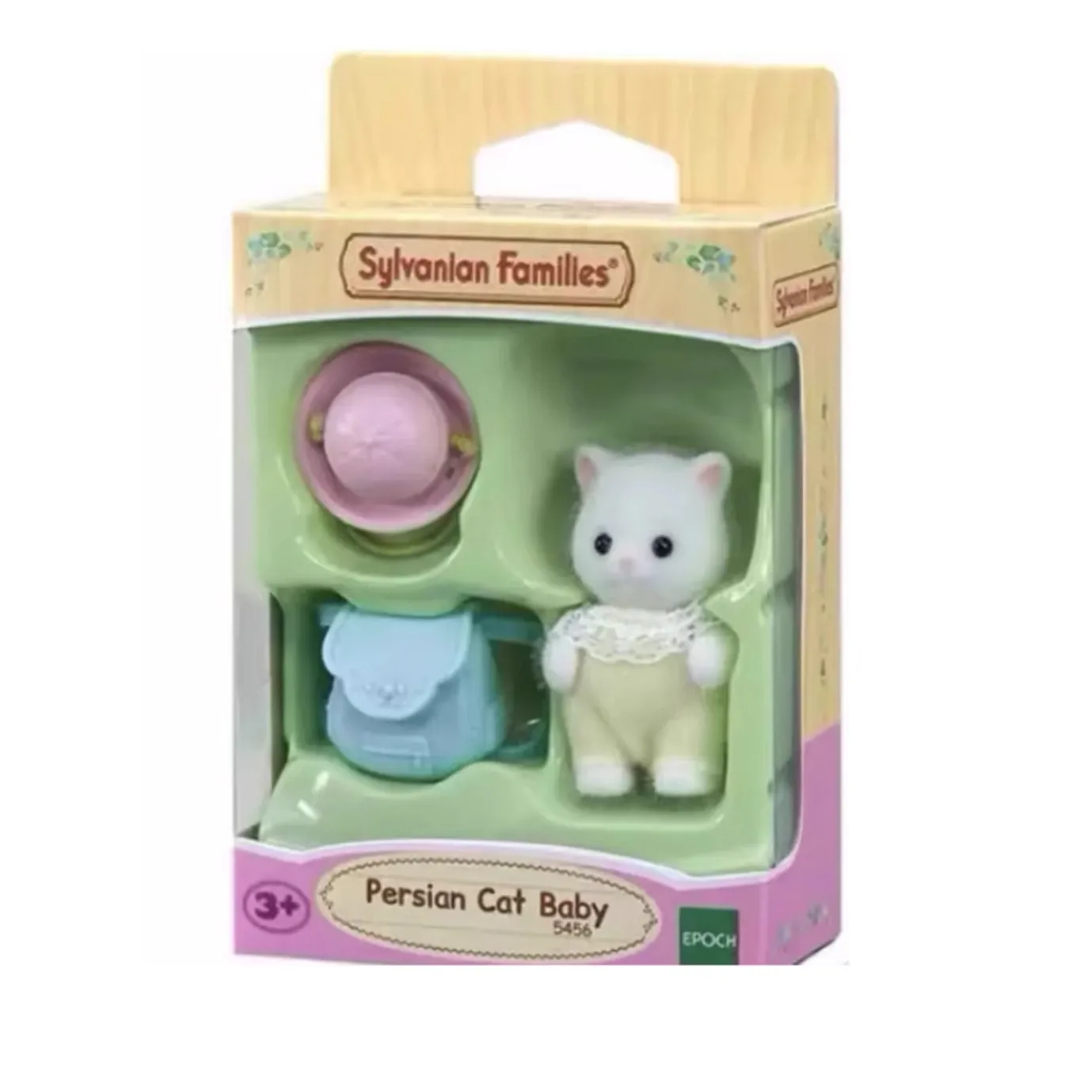 Genuine Sylvanian Families Persian Cat Flocked Miniature Cute Dolls Pretend Play Toys Standing Baby Kawaii Doll Children Toy