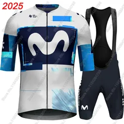 M Pro Team 2025 Wielertrui Set Zomer Espana Blauw Kleding Kits Racefiets Shirts Pak Fiets bib Shorts MTB Maillot Ropa