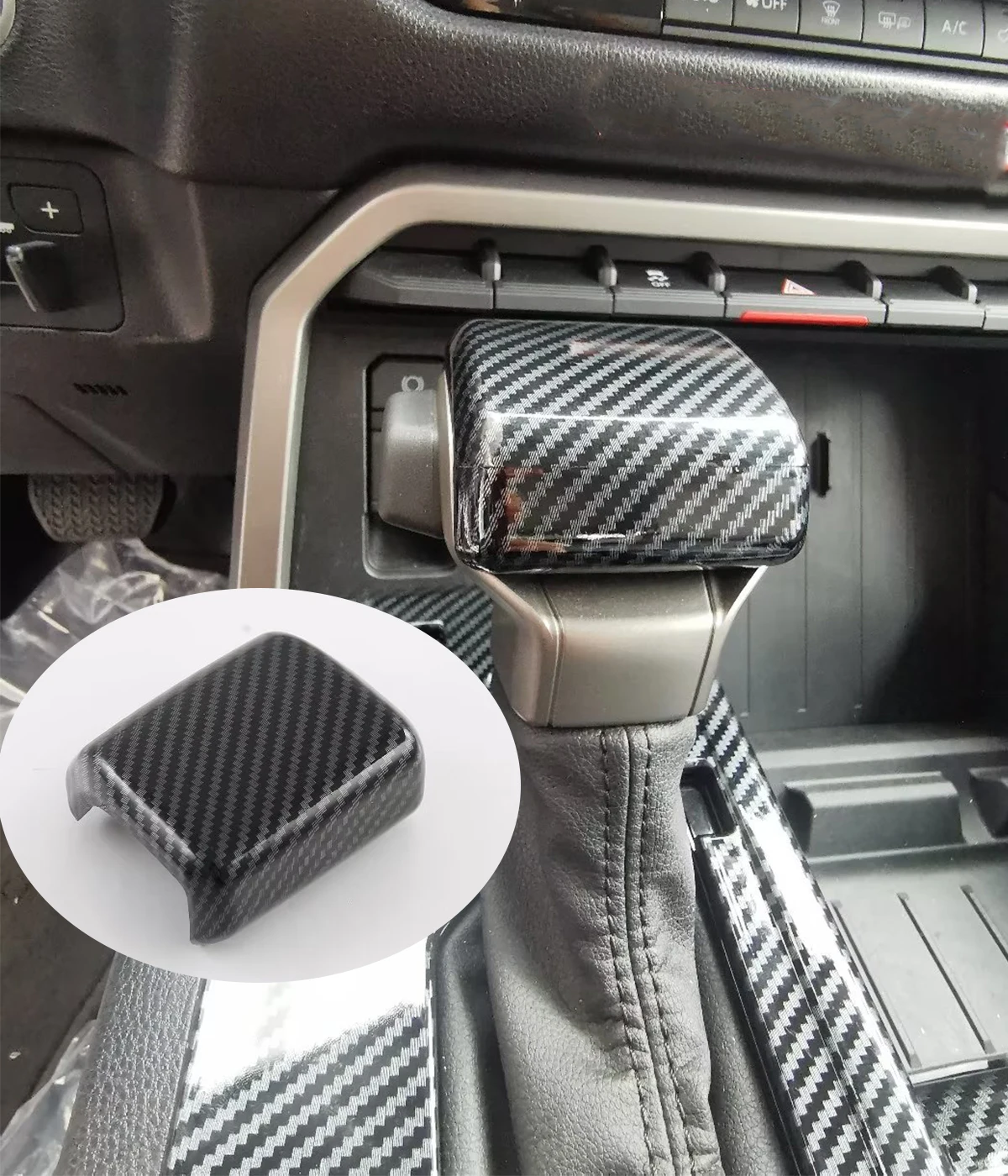 

Car Accessories For Toyota Tundra 2022 2023 Carbon Fiber Gear Head Shift Knob Switching Grip Cover Trim Molding Auto Parts