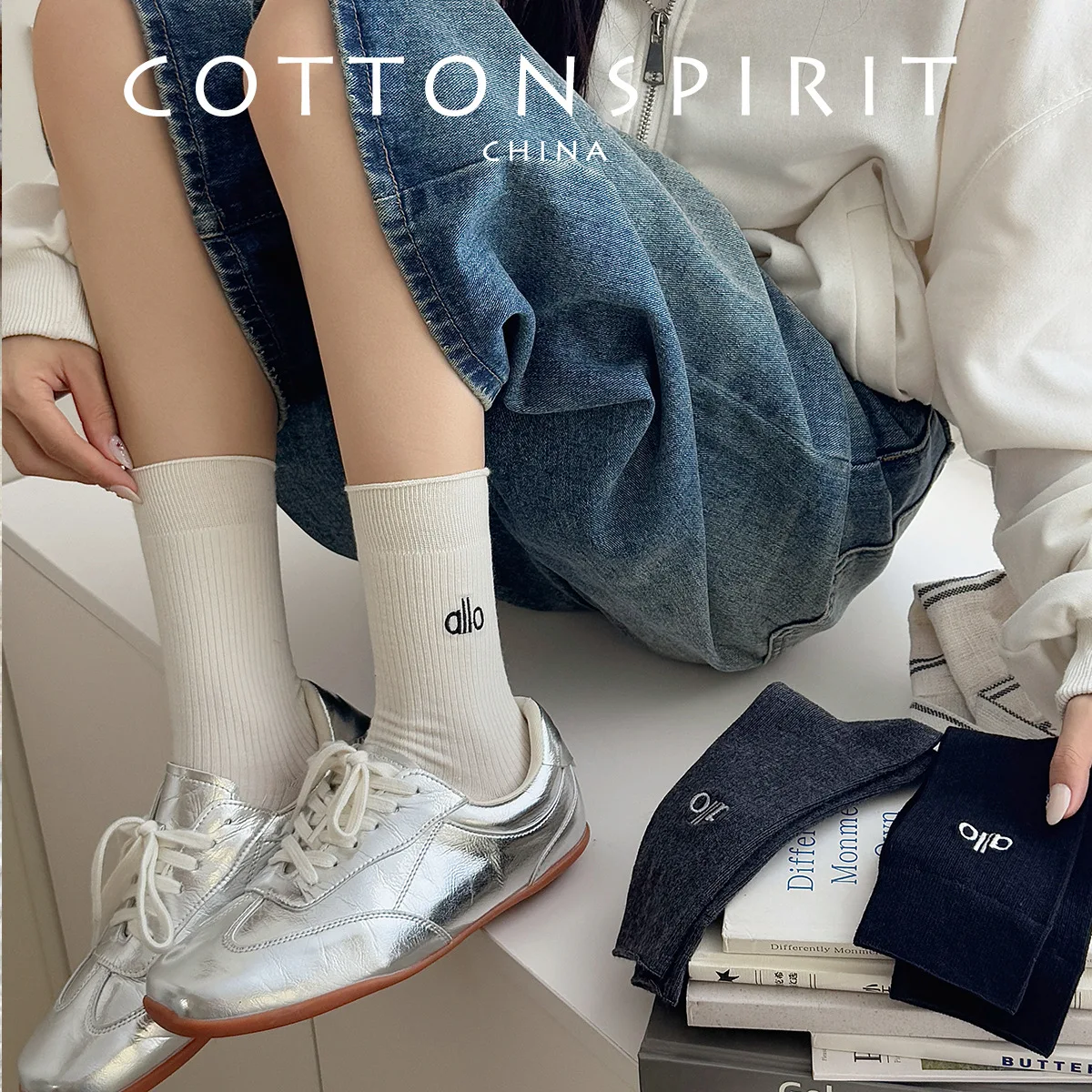

New High ankle socks Women Designer Luxury Stockings a ll o Cotton Embroidered Letter Striped Mid-Tube Solid Stack Loose Socks