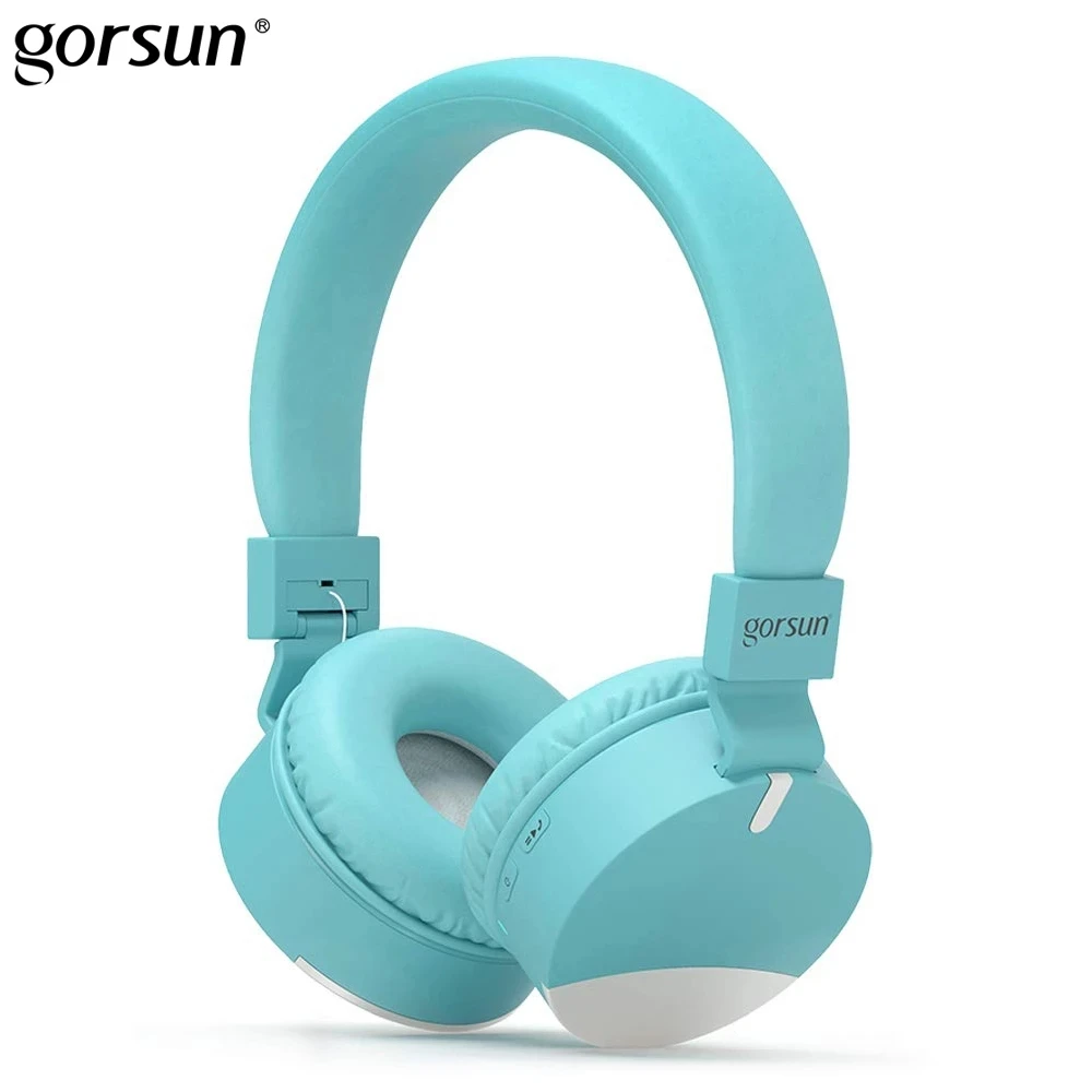 Gorsun E86 Gaming Kids Earphones Bluetooth Wireless 85db Volume Control Scaleable Foldable Cartoon Color For Girl Boy Phone PC