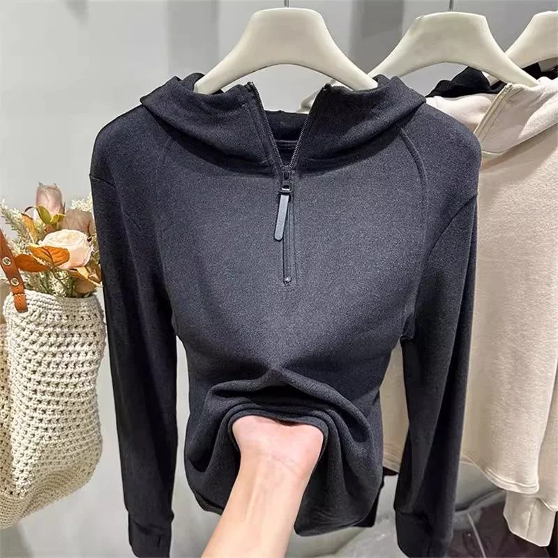 

Мужская толстовка Thiened Long Sve с капюшоном, на молнии, в корейском стиле, теплая, из полиэстера, для осени и зимы, модная футболка