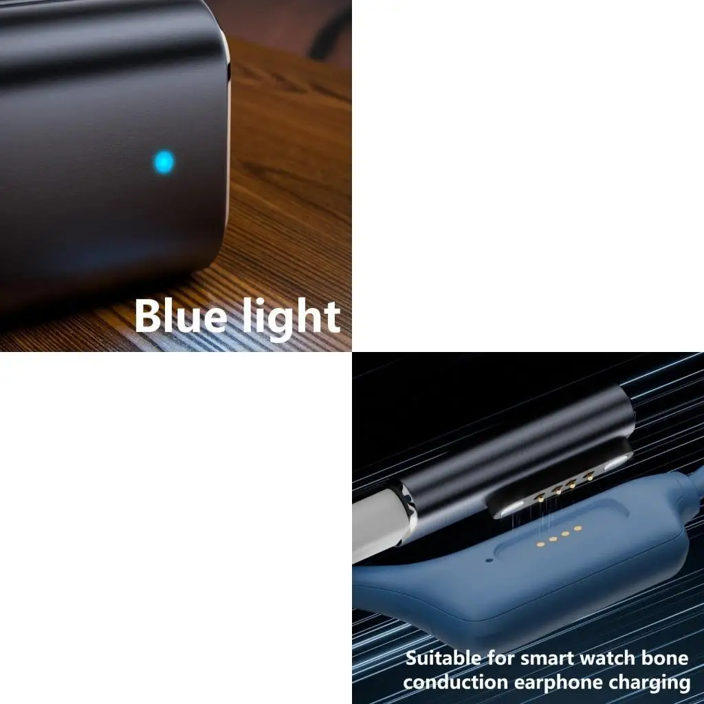 652F High Efficiency Charging Adapter Type C to 2Pin/4Pin 7.62mm Spacing Converter for Bone Conduction Earphones