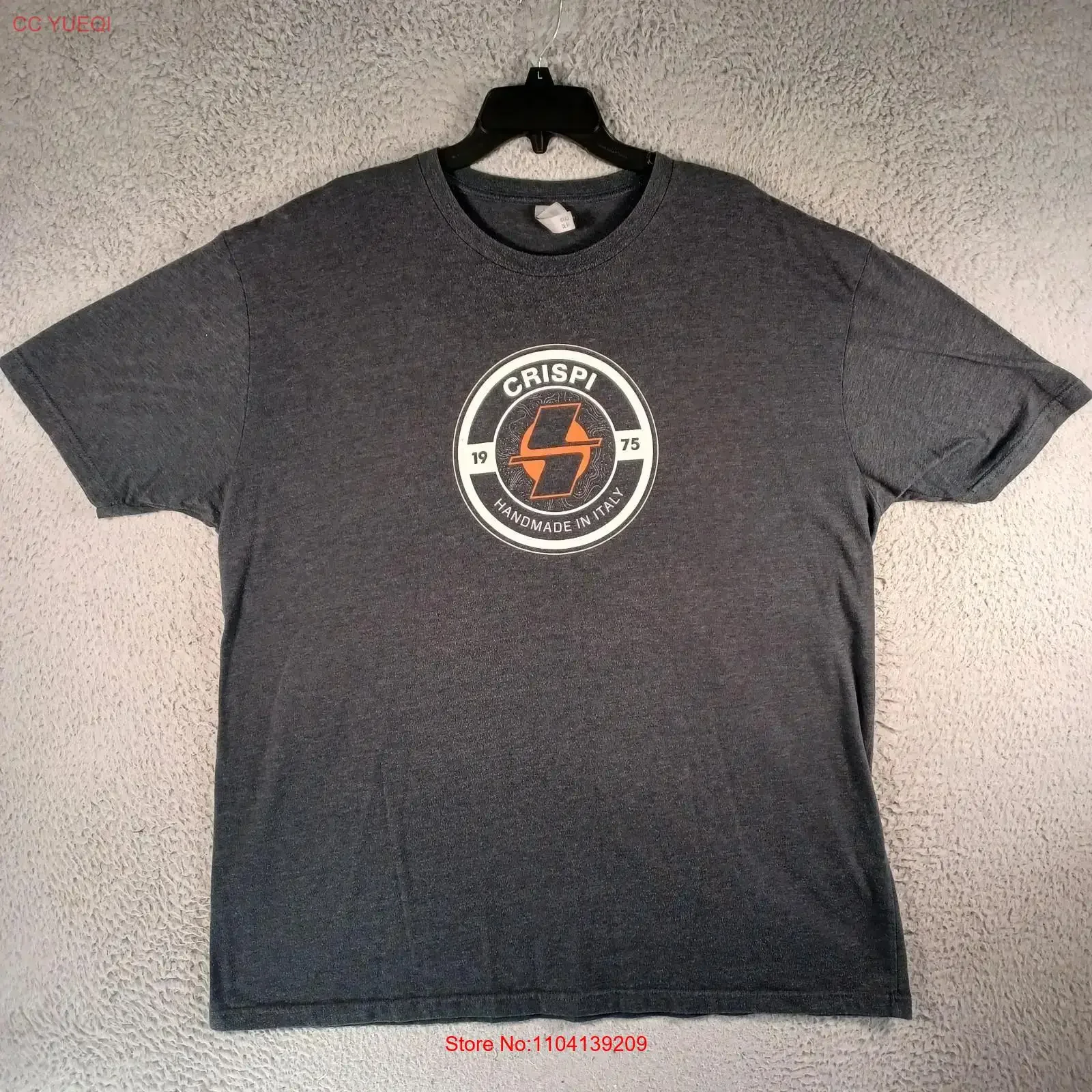 Crispi Handmade In Italy Mens Dark Gray T Shirt Size 3XL NL Next Level Apparel long or short sleeves vintage Washed Unisex Soft