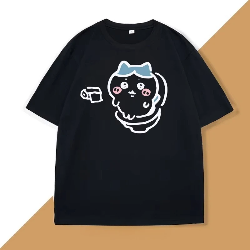 Cute Chiware on The Toilet T-shirt for Men Women Funny Cotton Short Sleeve Round Neck Tshirt Humor T Shirt Loose Casual Clothes