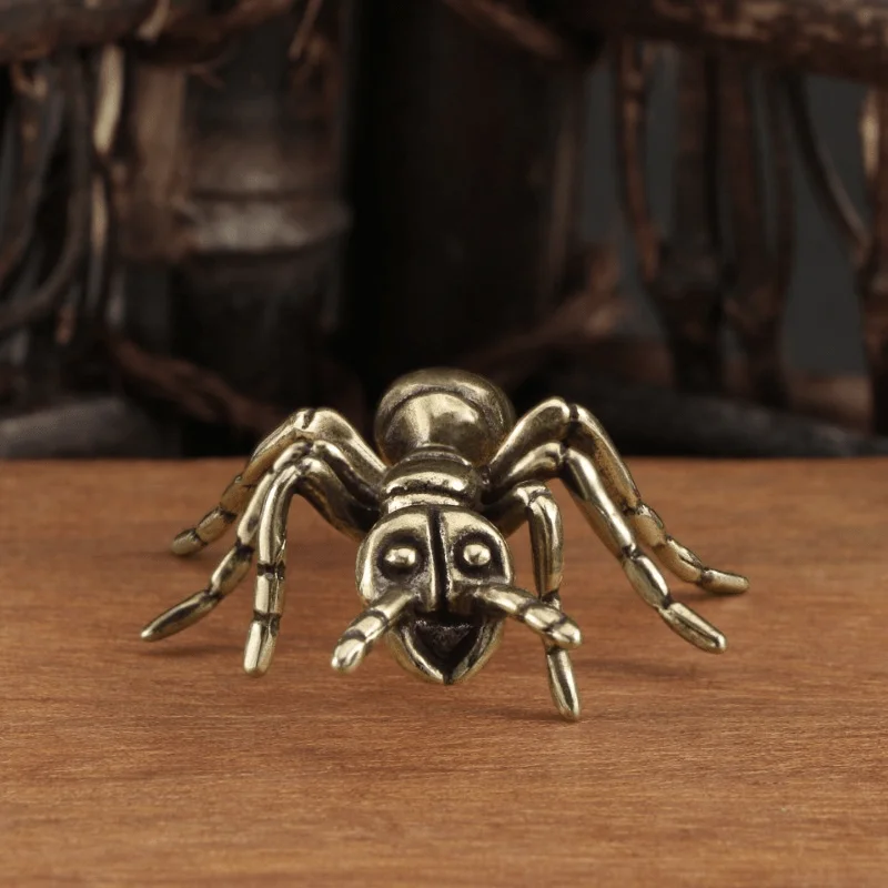 Brass Ant Figurines Miniature Simulation Insect Desk Ornament Table Tea Pets Antique Copper Crafts Home Decors