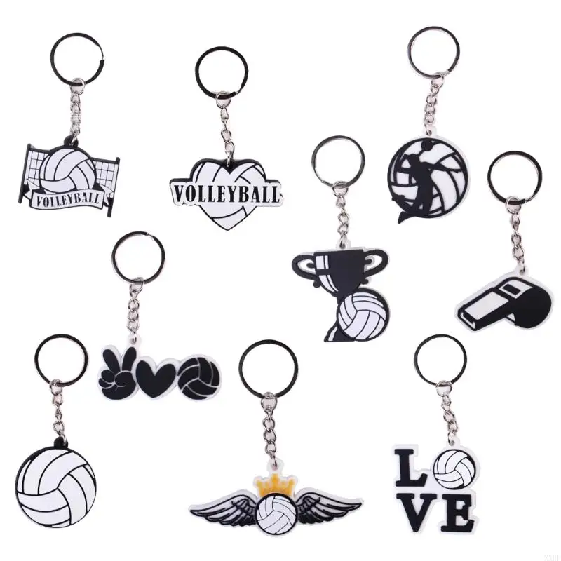 XXUF Set of 5 Keychain Backpack Keychain Car Key Holder Keychains Volleyball Pendant