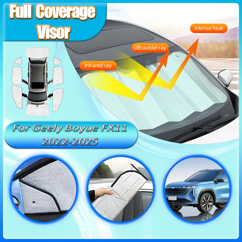 For Geely Boyue Parts Geely Starray Atlas FX11 2022 2023 2024 2025 Car Side Window Shades Covers Curtain Tools Auto Accessories