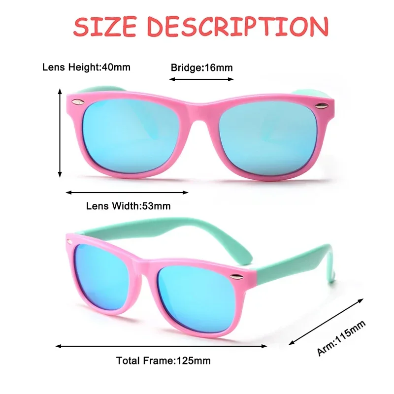 Kids Polarized Sunglasses TR90 Boys Girls Sun Glasses Silicone Safety Glasses Gift for Children Baby UV400 Eyewear Age 3-12