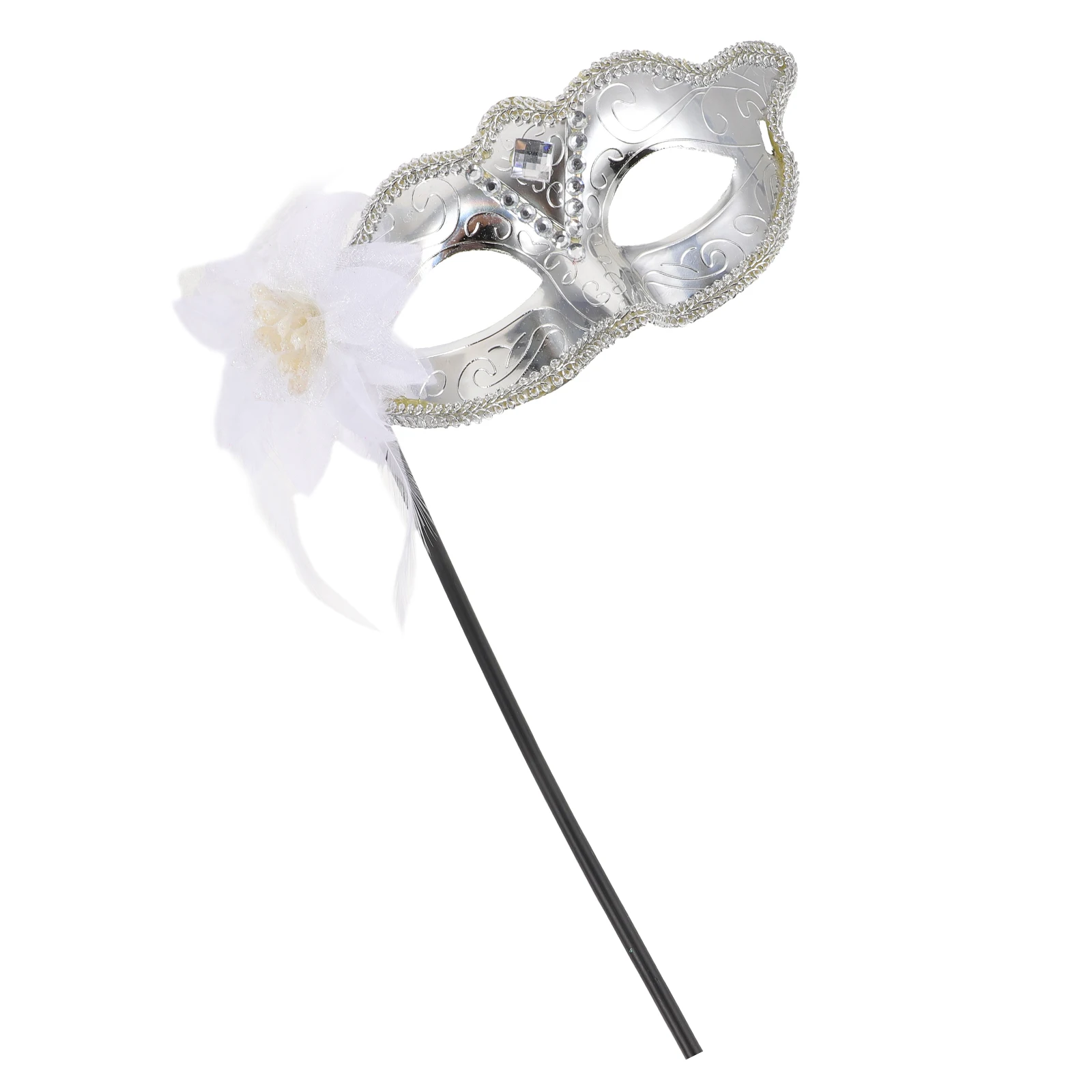

Masquerade For Women Girls Handheld Prom Party Costume Prop Durable Fancy Dress Mardi Gras Accessories Carnival Cosplay
