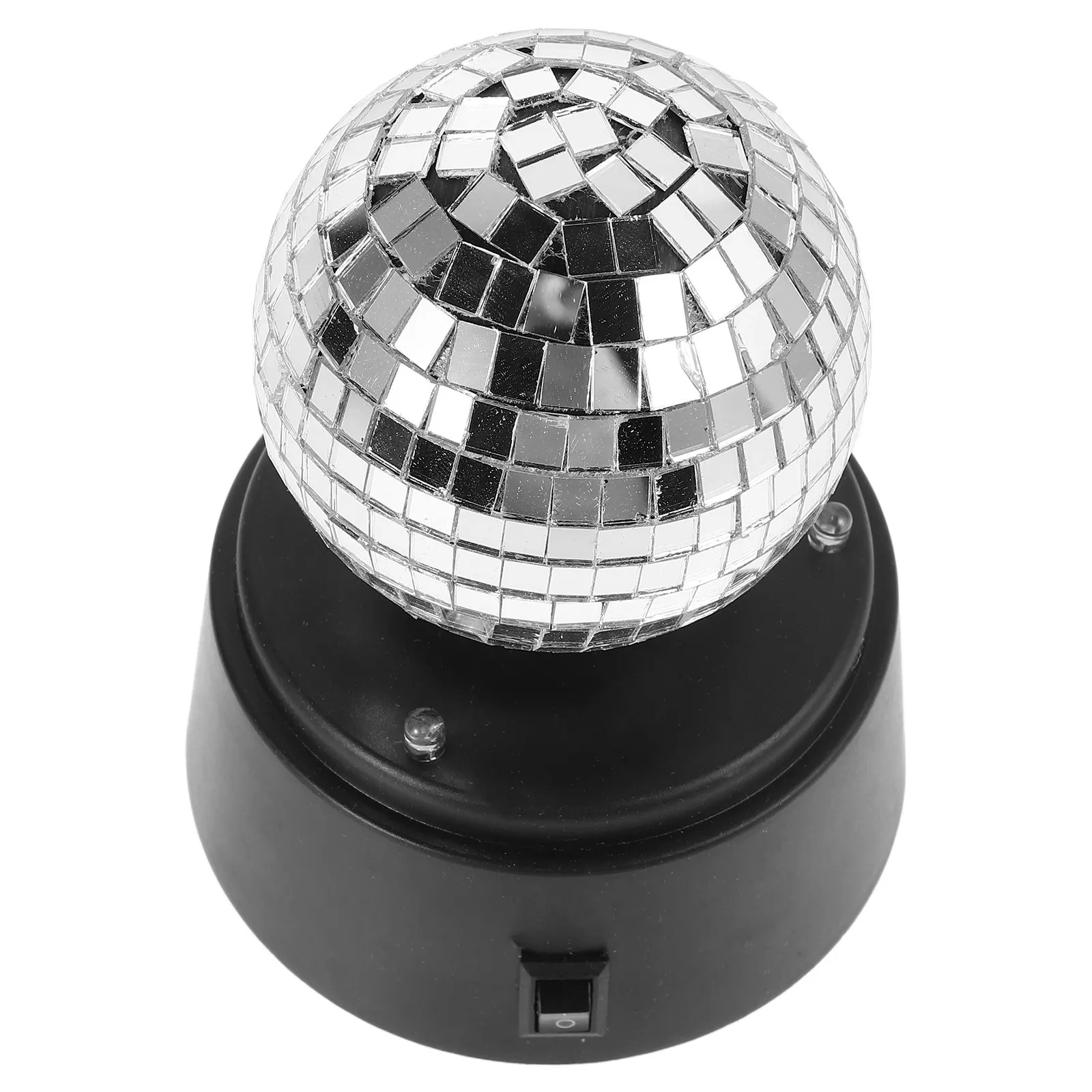

Portable Battery Powered Rotating LED Strobe Ball Table Lamp with Glass Mirror Surface for Ktv Bar Party Room Outdoor Stage
