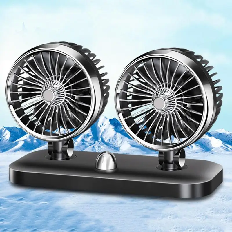 

Small Fan For Car Dashboard 180-Degree Rechargeable Rotate Car Charging Fan Quiet USB Truck Vehicle Cooling Fan Portable 12V/24V