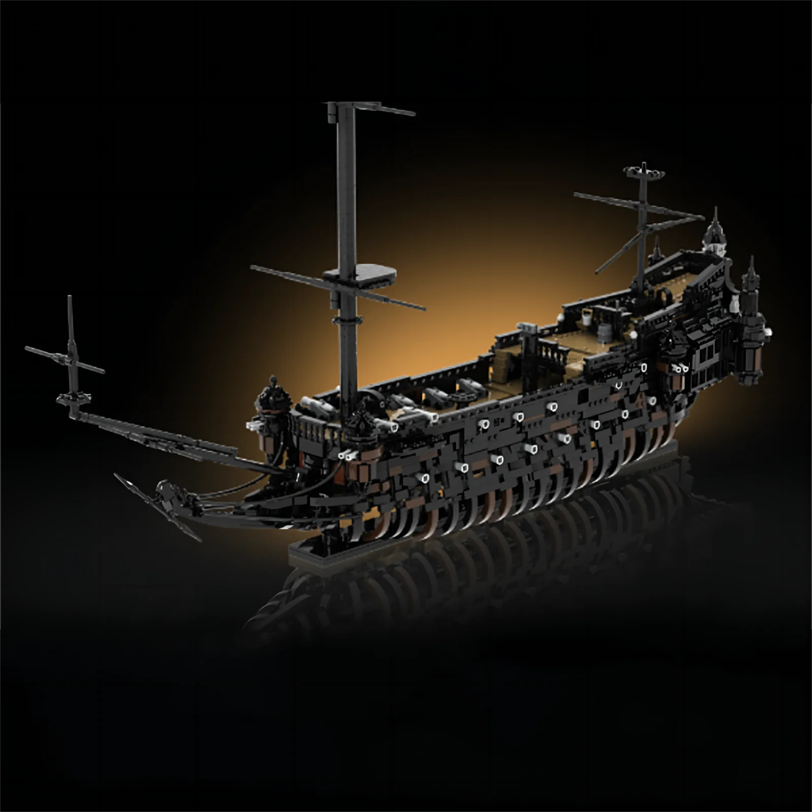 MOC building block 80551 revenge flying black pearl pirate sailboat difficult assembly toy collection ornament