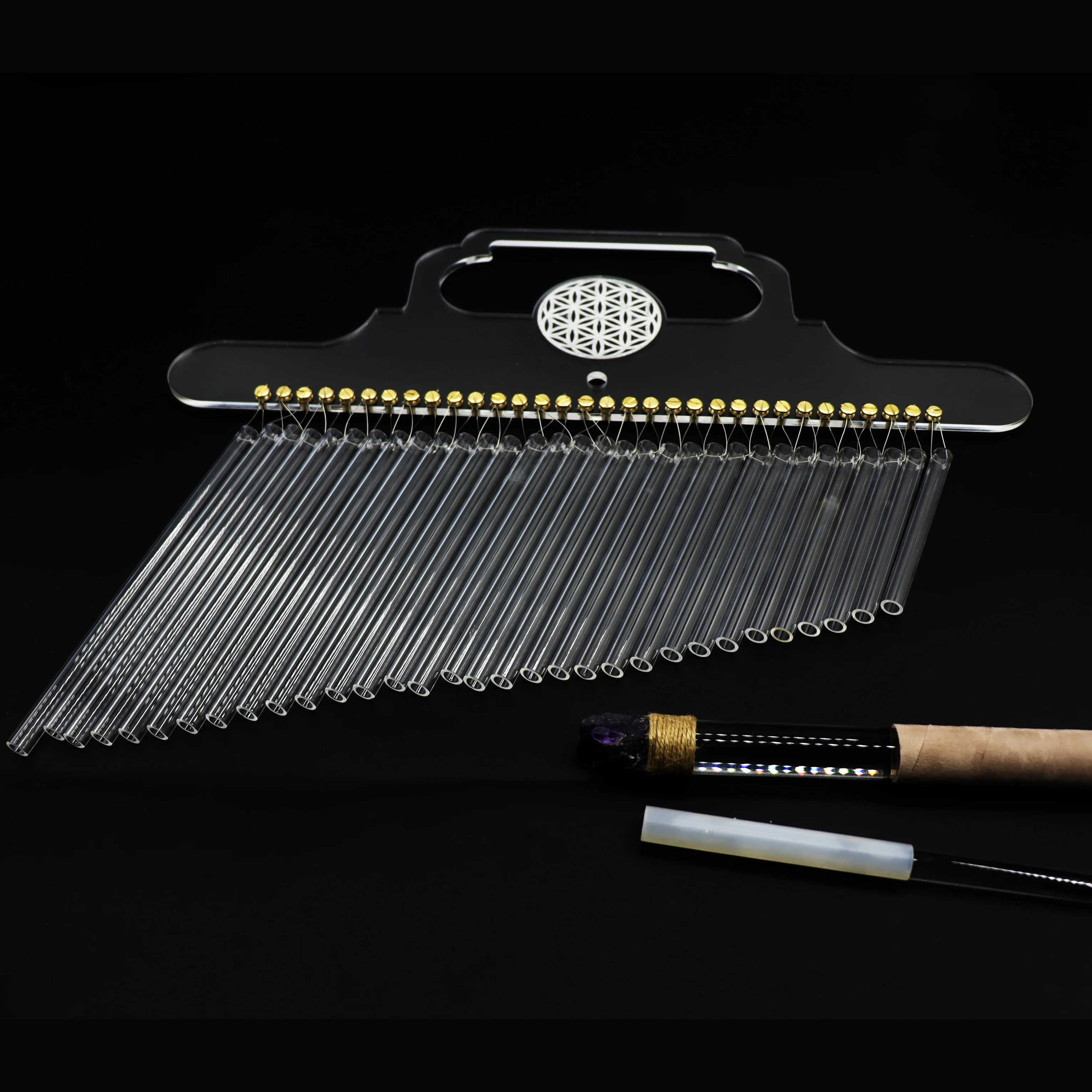 

Звуковой кристалл Поющий перезвон Кристаллическая арфа Музыкальный инструмент Кварцевая арфа Crysta Колокольчик ветра