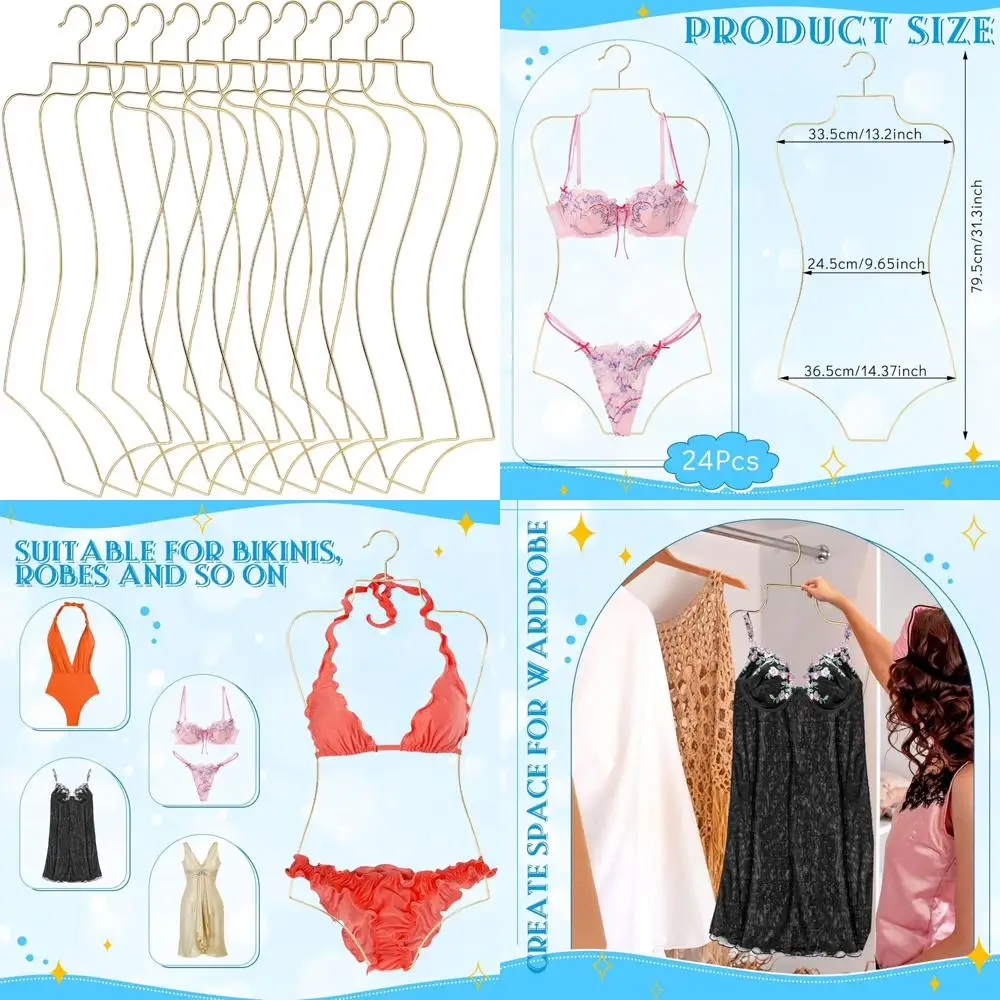 

Набор вешалок для бикини из 24 штук для демонстрации купальников, нижнего белья, купальных костюмов и аксессуаров для одежды