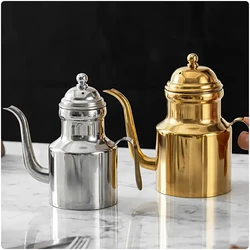 Stainless Steel Olive Oil Dispenser Bottle310ml/500ml Drip-Free Pouring Oil Pot Storage Container for Salad and Kitchen Cooking