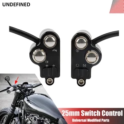 1'' 25mm Handlebar Switch Motorcycle Kill Switch Start Control for Harley Sportster Touring Softail Dyna V-Rod Without Harness