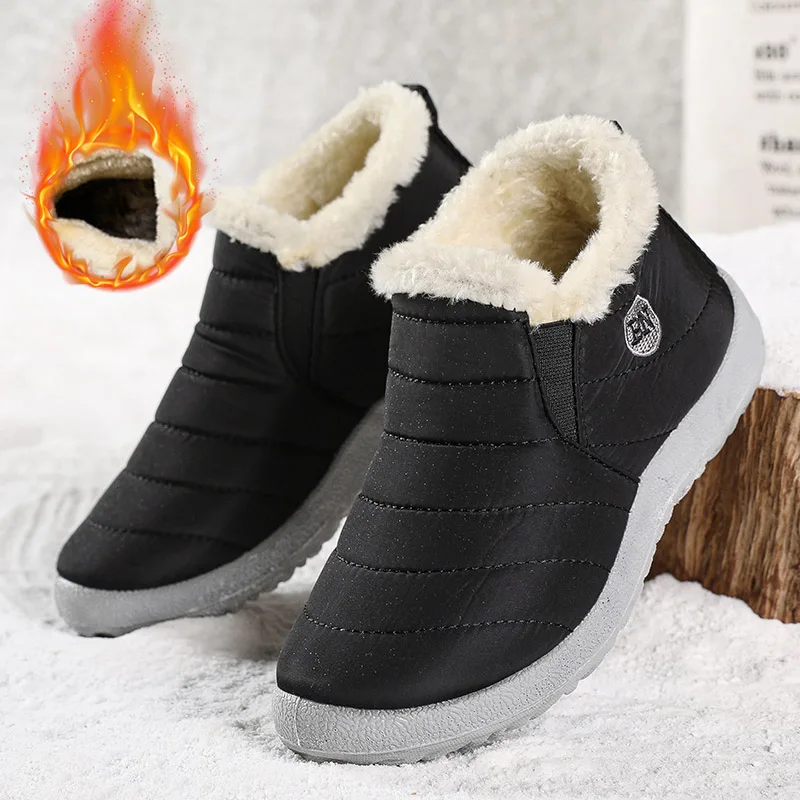

Snow Warm Boots Men Comfortable Men's Winter Boots Lightweight Shoes Man Unisex Ankle Keep Warm Waterproof Work Shoes Footwear