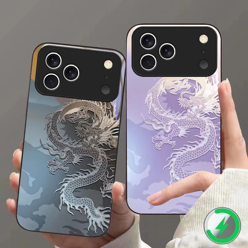 Frost Dragon Transit Map Suitable For iPhone 16E 17 Pro Max 15 Pro 14 13 Plus 12 mini 11 16 Air 17Pro magnetism Glass Phone Case