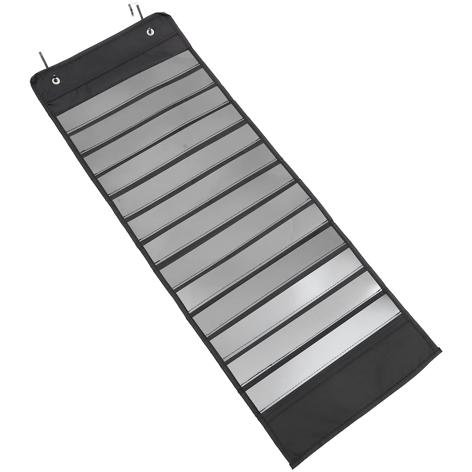 

1pc Time Schedule Organizer Pocket Chart 90x33cm Black PET Oxford Cloth Classroom Planner Pocket Chart Storage Bag