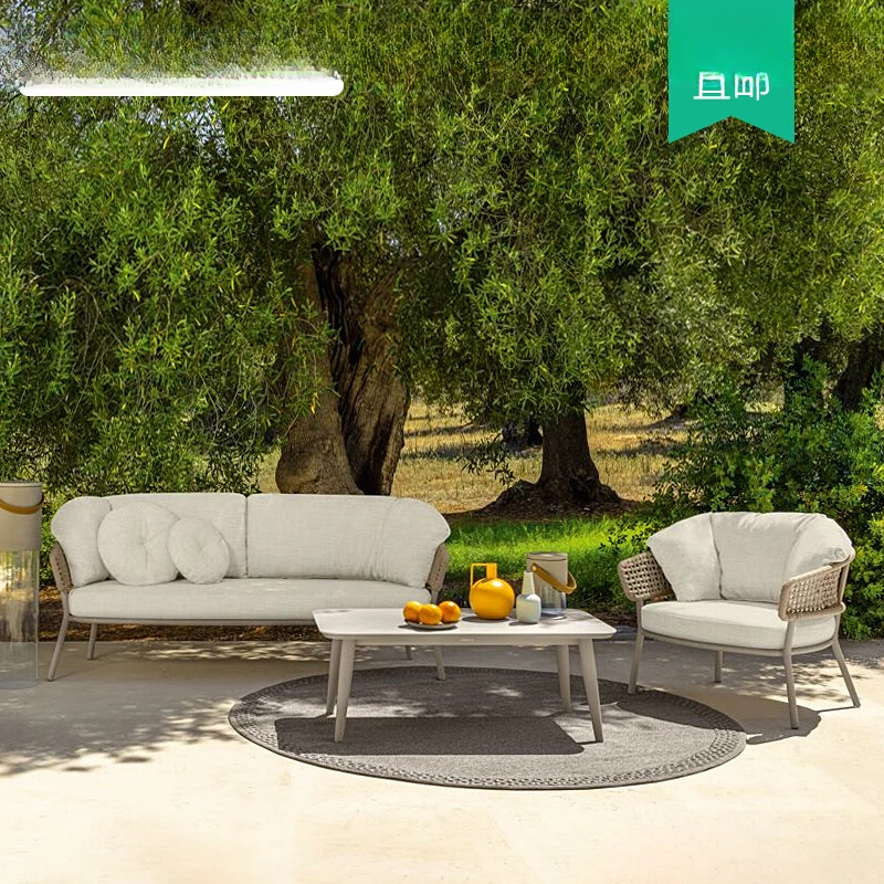 

Courtyard recreation, outdoor slab, coffee table, balcony, sofa, villa patio furniture, rattan outdoor sofa set