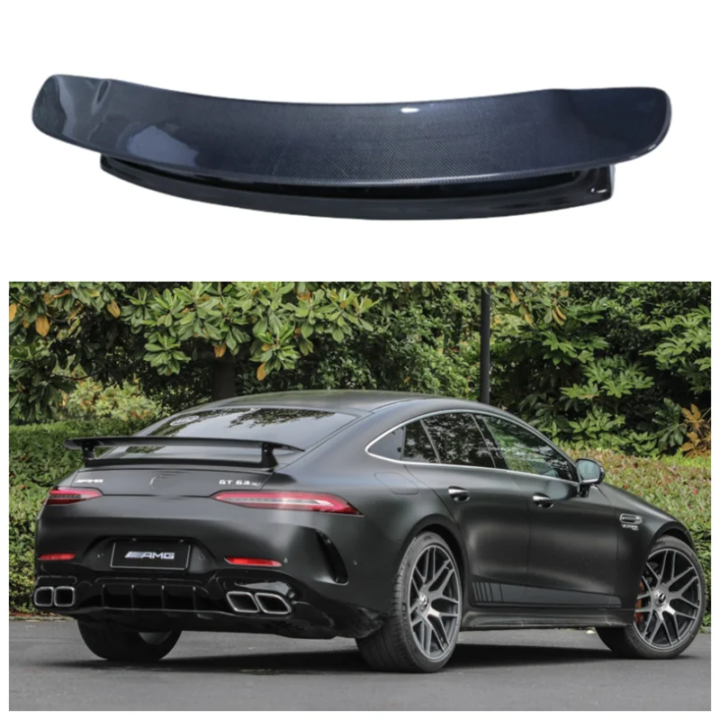 

For Benz GT43 GT50 GT53 GT63 2019 2020 2021 2022 2023 Real Carbon Fiber Car Rear Trunk Lip Spoiler Splitter