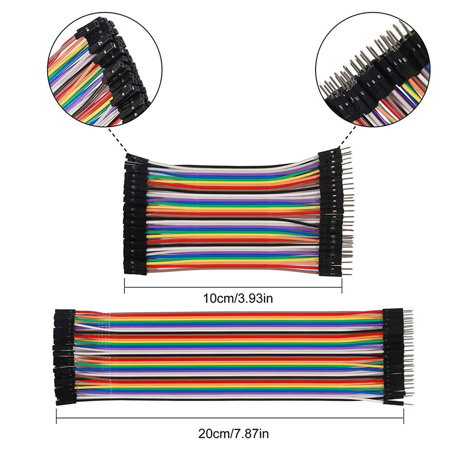 40 Pin Solderless Breadboard Jumper Wire 10/20CM Jumper Wire Solderless Breadboard Jumper Wires M–F Male - Male F-F for Arduino