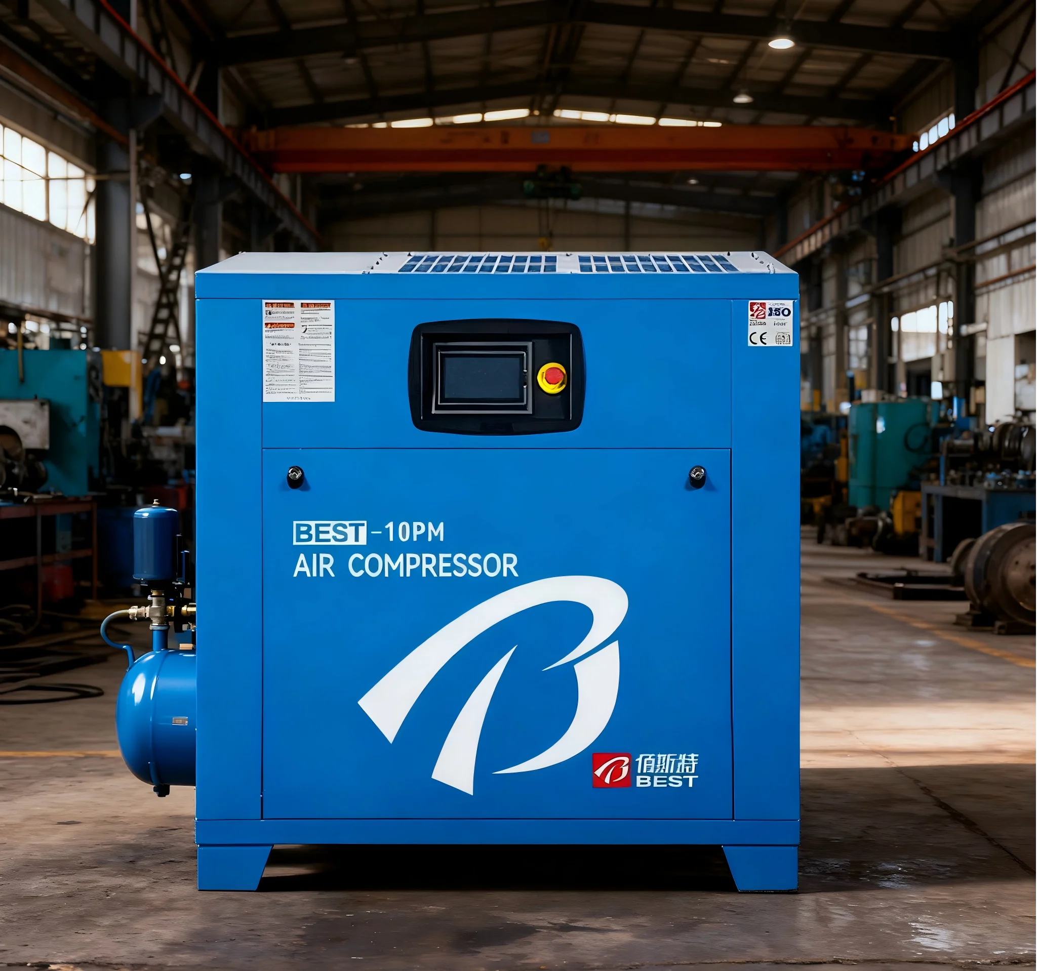 Industrial Low Noise Air Compressor 7.5 KW 8 bar General Slient Industrial Rotary Screw Air Compressor