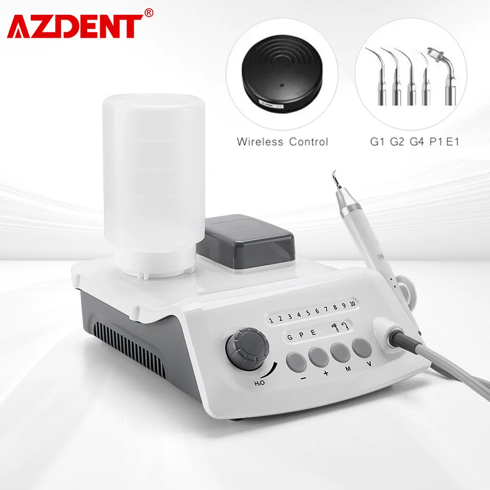 AZDENT Dental LED Wireless Control Ultrasonic Scaler with Detachable Handpiece Auto Water Supply Tooth Cleaner A8 Simple Version