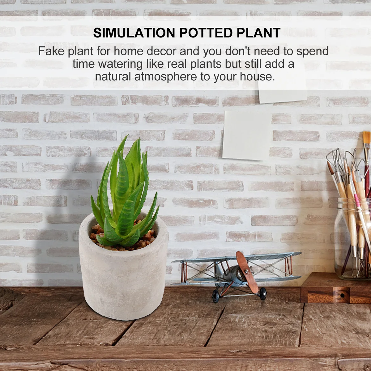 

2Pcs Simulation Potted Plant Decorative Succulent Green Plant Easy Maintenance for Home Office Bedroom Decorative Bonsai