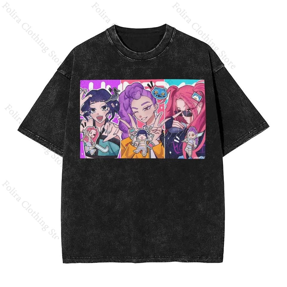 

2025 KPop Demon Hunters HUNTRIX Print T-shirt Cotton T-shirts for Men Women Clothes for Woman Short Sleeve Tees Tops for Women