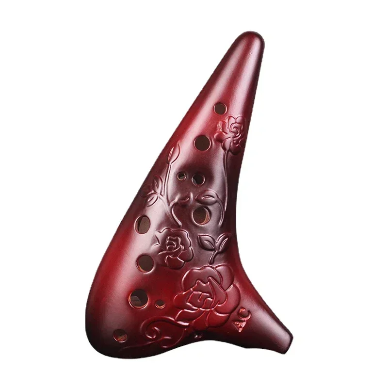 Smoked 12 Hole Alto C Ocarina Ceramic Traditional Xun Professional Musical Flute Beginner Practice Gift