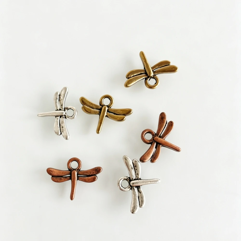 Miasol 10 Pieces Vintage Tibet Antique Silver Butterfly Dragonfly Charm Pendants For Diy Necklace Jewelry Making 3 Colors