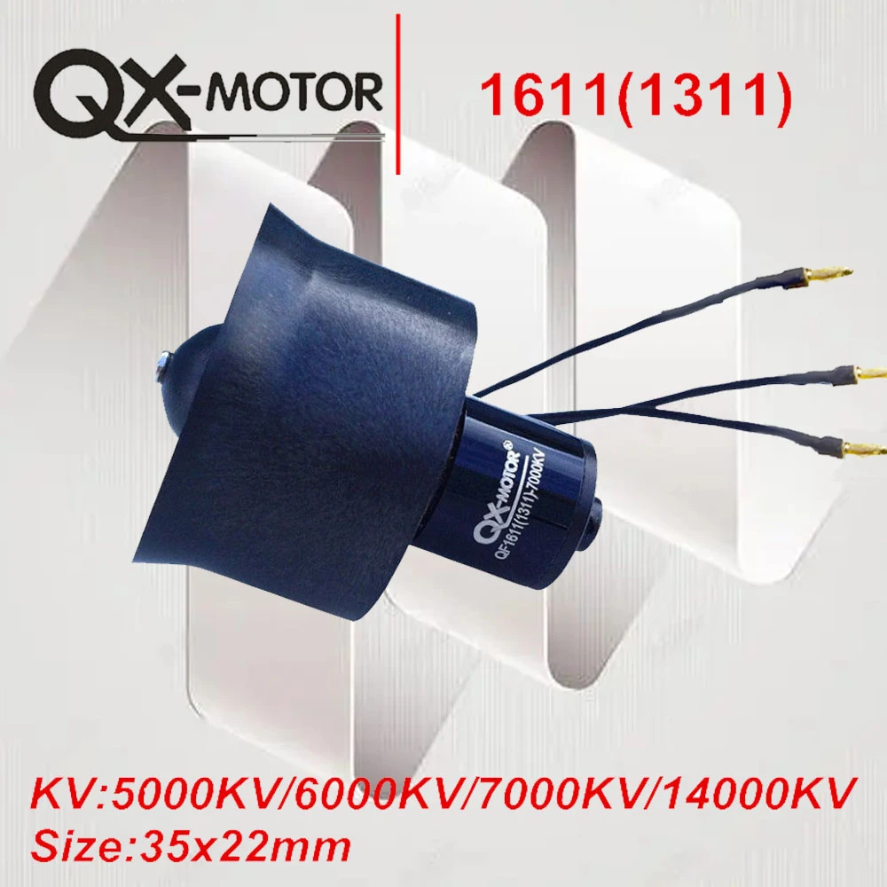 QX-Motor 30mm 6 Blades Electronic Ducted Fan EDF QF1611 14000KV Brushless Motor For 20A ESC  RC Airplanes DIY Drone Parts