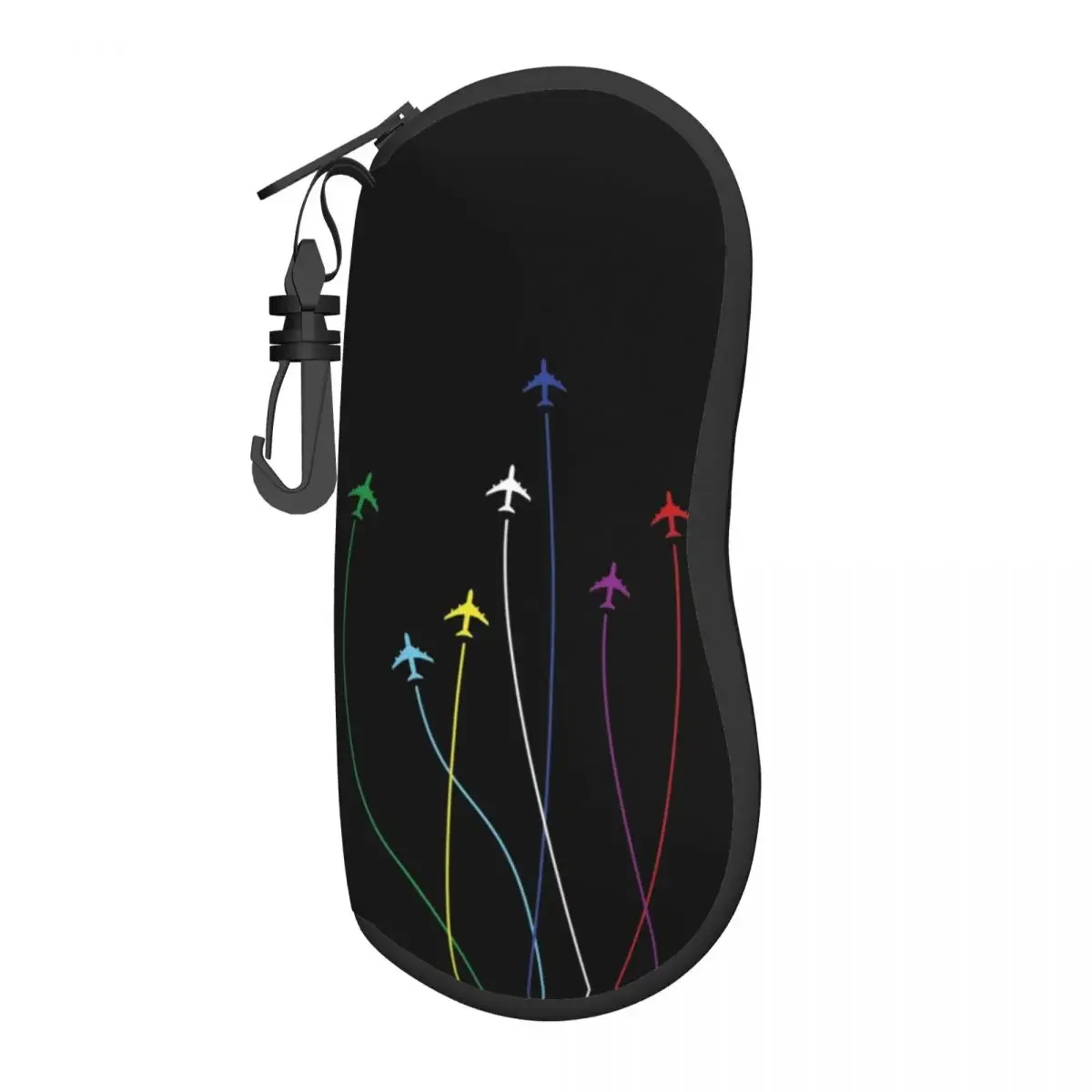 Airplanes Flying On Sunglasses Case Neoprene Zipper Aviation Fighter Pilot Shell Eyeglass Case Protective Box For Glasses