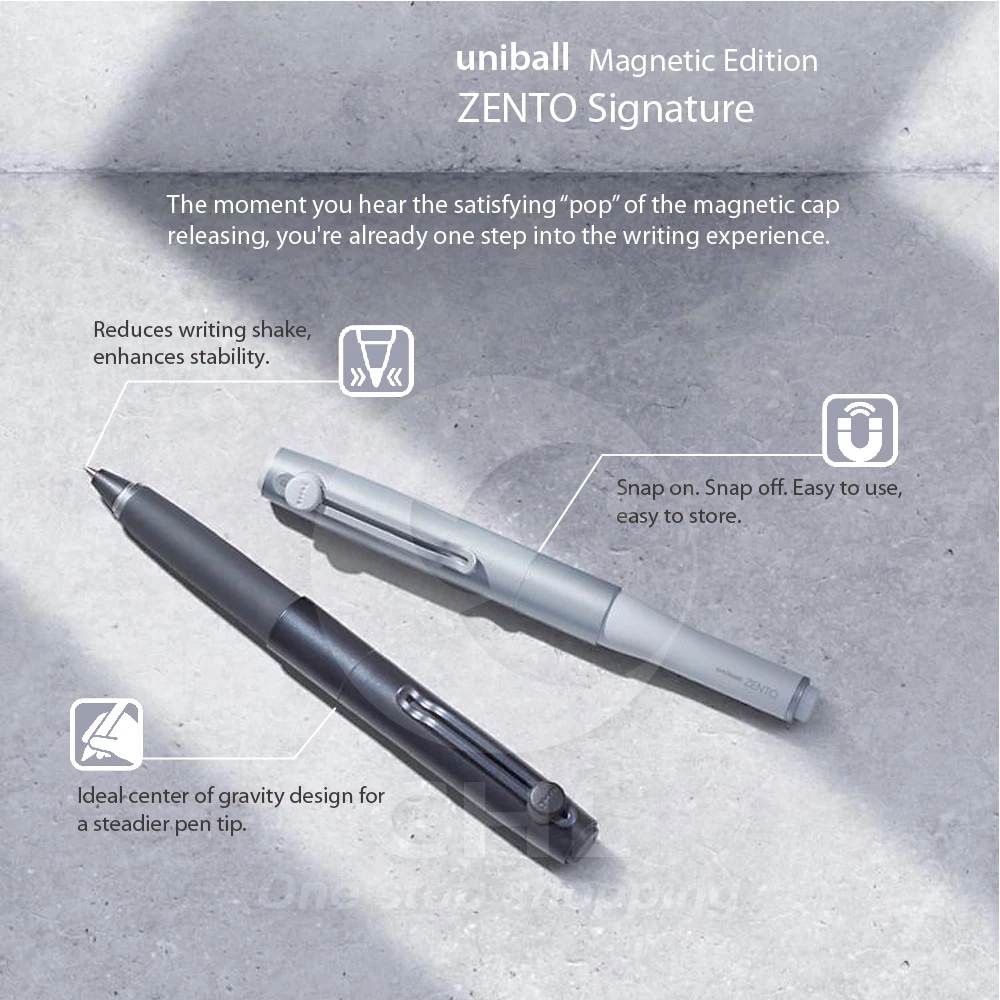 Uni-ball ZENTO 젤 펜 0.5mm 0.38mm 고급 팁 일본 펜 마그네틱 캡 부드러운 쓰기 사무실 학교 문구 서명 펜