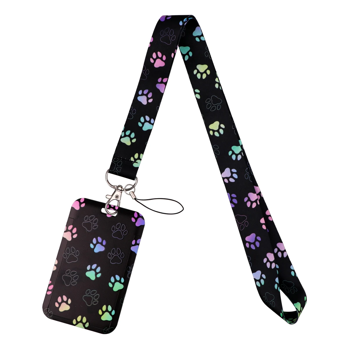 Cute Dog Paw Print Neck Strap Lanyard for Keys Keychain Badge Holder ID Credit Card Pass Mobile Phone Charm Accessories