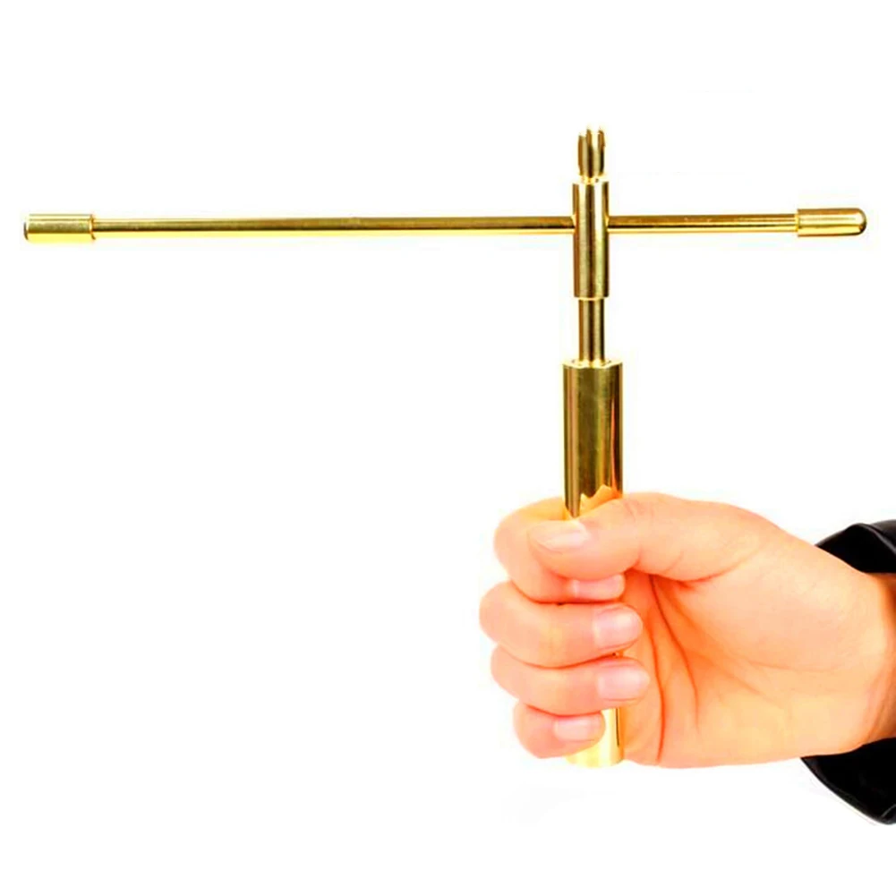 Imagem -04 - Pure Copper Probe For Treasure Hunting Ferramenta de Adivinhação Haste de Cobre Hastes de Água Altura do Punho 17 cm Comprimento da Mão 21cm 1pc